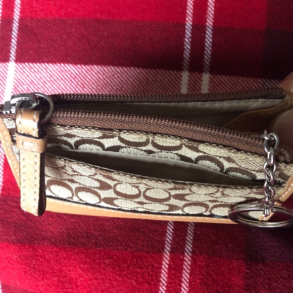Coach Brown and Tan Signature Card Holder and Keychain - Picture 5 of 6